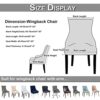 Velvet Wingback Side Chair Cover，Stretch Dining Chair Cover Slipcover Washable Armchair Protector,Seat Cover For Dining Room Banquet Home Wedding
