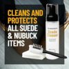 Suede and Nubuck Cleaner Foam 200ml 6.7 floz Suitable for Use on Shoes Bags Jackets and Coats Professional Wire Brush and Lint Free Cloth Include