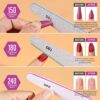 Nail File Teenitor Gel Nail File Set Professional Nail Buffer File Block Natural Manicure File Nail Polisher Washable Double Sided Emery Boards G