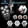 Electric Razor for Men ElectriBrite Bald Head Shaver Rotary Cordless Nose Hair Beard Trimmer Clippers Facial Cleansing Brush Waterproof USB Recha