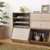 Iris Ohyama, Cabinet with Door Runner / Woodenr Storage Box / Side Furniture / Storage Cabinet / Stack Box, Modern, Design, Office, Living Room,