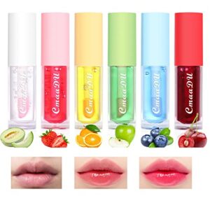 Hydrating Lip Glow Oil 6 Pack Moisturizing Lip Balm FruitFlavored Lip Gloss Set Lip Care Kit