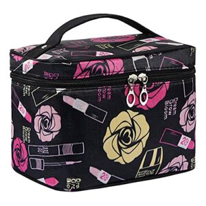 Jinlaili Travel Makeup Bag Large Capacity Makeup Organiser Bag Waterproof Portable Cosmetic Bag for Women Cosmetic Cases Makeup Storage Bag Trave