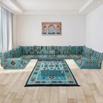 Spirit Home Interiors  Nine Seater Ushaped Modular Bohemian Arabic Style Majlis Floor Sofa Set