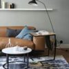 SLATIOM Sofa Side Table Mobile Living Room Table Laptop Home Office Desk With Metal Frame Color  Brown Size  52  62cm