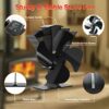 Tomersun Log Burner Fan Small 4 Blades Wood Burning Stove Fan Heat Powered Fireplace Fan Eco Fans Friendly Circulation for Wood/Log Burner/Firepl