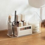 SUNFICON Cosmetic Display Case Makeup Organiser Tray Holder Tabletop Desktop Vanity Countertop Bathroom Wall Cabinet Medicine Storage Box 9 Divid
