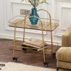 NXYJD Sofa Side Table Glass Corner Table Mobile Wheeled Small Coffee Table Living Room Table Dining Car Stainless Color  Silverclear glass