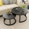 Round Coffee Table Coffee Table Nesting Coffee Table  Marble Accent Table Set of 2 Decorative Round End Tables Nightstands Coffee Side Tables for