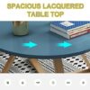 LLLD Modern Nesting Coffee Table Set Of 2 For Living Room Balcony Garden Round Table Plank And Beech Side Table Easy Assembly Strong And Durable