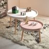 JKGHK Living Room Nesting Table Round Modern Nesting Coffee Table Set Of 2 Multifunction Creative Side End Tables For SofaBalconyBedroomEasy Asse