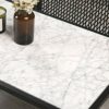 Metal Frame Marble Desktop Living Room Coffee Table Square Height Combination End Table Simple And Retractable WhiteColorWhiteSizeC