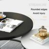 Round Nesting Coffee TableTempered Glass Nesting Table Set of 2Modern Accent Side End Table Room Sofa Table for Small SpacesMetal Legs Easy Assem