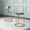 XYSQWZ Bedside Tables End Tables Side Table Tempered Glass Small Round End Tables Coffee Table Wrought Iron Sofa Table Simple Bedroom Living Room