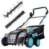 Bluemars Lawn Scarifier and Aerator,2000W Electric Lawn Rake with 40cm Working Width,5 Positions,55L Grass Box, Folding Handle,10M Power Cord