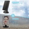 WEILY Lighted Makeup Mirror with 21 LED Lights Dual Power Supply 2X3X Magnifying LED Adjustable Brightness and Angle Black