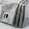 Singinglory Velvet Curtains Pair66x90 DropGrey Thermal Insulated Heavy Eyelet 2 Panels with Tiebacks for Bedroom Silver Grey 66x90