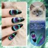 MIZHSE Glitter Nail Polish Cat Eye 9D Gel Nail with Magnetic Stick SoakOff UV LED Gel Polish Discoloration Green Black Manicure DIY Gel Nail Poli