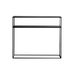 Nordic Sofa Table Black Iron Console Table with Display Shelf 25cm Wide UltraThin Open Shelf for Living Room Entryway Storage Size80  25  80cmCol