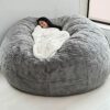 YHNMK Large Bean Bag Chair Cover 5FT6TF7FT Soft Memory Bean Bag Chair with Microsuede Cover Furniture and Accessories for Dorm Room No Filler Bea