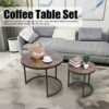 Coffee Table Set  2PCS Industrial Nesting Coffee Table Modern Round Side Table Set for Balcony Living Room 347.4oz