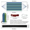 Outdoor Double Hammock, 2 Person Cotton Canvas Hammock 260*150cm,Up to 300KG Portable Hammock with with Carrying Bag Tree Straps & Ropes,Perfect
