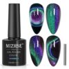 MIZHSE Glitter Nail Polish Cat Eye 9D Gel Nail with Magnetic Stick SoakOff UV LED Gel Polish Discoloration Green Black Manicure DIY Gel Nail Poli