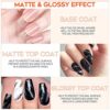 Modelones Matte Gel Top Coat With Base Top Coat Gel Nail Polish No Wipe Top Coat LED Nail Lamp Needed Soak Off Varnish 3x10ml High Gloss Shiny an
