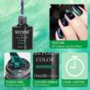 MIZHSE Glitter Nail Polish Cat Eye 9D Gel Nail with Magnetic Stick SoakOff UV LED Gel Polish Discoloration Green Black Manicure DIY Gel Nail Poli