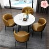 QONDA Business Dining Table Set SpaceSaving Furniture Living Room Tables and Chairs Reception Hall Negotiation Room Bedroom Coffee Shop Tea Shop