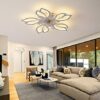 Becailyer 25in Modern Ceiling Fan with Lights, 50W Remote Control Dimming 5-Leaves Shape Led Flush Mount Ceiling Fan Lamp 6 Gear Wind Speed Quiet