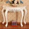 White Sofa Tables Elegant Console Table European Style Entry Table Tall Hallway Table Entry Table with Sturdy Legs for Home Living RoomSize108  4