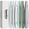 Nail File Teenitor Gel Nail File Set Professional Nail Buffer File Block Natural Manicure File Nail Polisher Washable Double Sided Emery Boards G