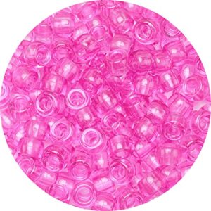Eppingwin Beads and Bead assortments (1000 Pony Beads-Pink Transparent)…