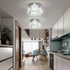 diisunbihuo Mini Crystal Chandelier Big Crystal Ceiling Lamp Square LED Pendant Light for Hallway Stairecase (Warm White)