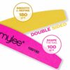 Mylee 3 Pack Double Sided Half Moon Nail File 100180 Grit  Salon Quality Nails Professional manicure tool  Use on Natural Nails or Extensions
