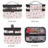 MKPCW Makeup Bags Double Layer Travel Cosmetic Cases Make up Organizer Toiletry Bags Pink