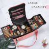 Vanity Case Makeup Storage Box Organiser Travel Train Case Luggage Makeup Case Make Up Beauty Box with Shoulder Strap Large Size27.5x19.5x24.5cm