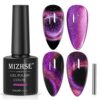MIZHSE Glitter Nail Polish Cat Eye 9D Gel Nail with Magnetic Stick SoakOff UV LED Gel Polish Discoloration Green Black Manicure DIY Gel Nail Poli