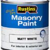 RUSTINS Masonry Paint Matt White 500ml