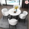 QONDA Business Dining Table Set SpaceSaving Furniture Living Room Tables and Chairs Reception Hall Negotiation Room Bedroom Coffee Shop Tea Shop