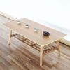 FGDSA Nest Of Tables Side Tables Lapdesks Coffee Cocktail Bamboo End Foldable TV Sofa DeskCenter Side With Removal Storage Shelf For Living Room