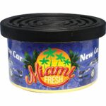 Miami Fresh MFC1 New Car Scent Air Freshener Tin Can, Upto 6 Weeks Long Lasting Fresh Smell Perfect for Cars, Vans Homes and Office Plus More. Wo