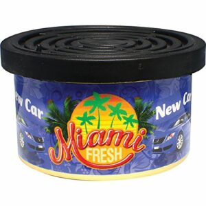 Miami Fresh MFC1 New Car Scent Air Freshener Tin Can, Upto 6 Weeks Long Lasting Fresh Smell Perfect for Cars, Vans Homes and Office Plus More. Wo