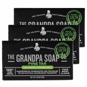 Grandpas Pine Tar Bar Soap 3.25 Ounce Pack of 3