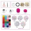 OUTUXED 7200pcs 4mm Glass Seed Beads for Bracelets Making Kit 300pcs Alphabet Letter Beads for Jewelry Making and Crafts with Elastic String Cord