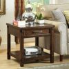 Mu Household Side Table with Drawer Retro End Table Sofa SideCoffeeStorage Trolly Bedside Table for HomeLiving RoomOffice 600  600  605Mm