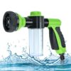 Garden Hose Spray Gun, Adjustable Foam Spray Gun with Soap Dispenser, 8 Patterns High-Pressure Sprayer with Reservoir for Lawn/Garden Watering Ca