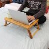 SMIBUY Bamboo Laptop Bed Desk, Breakfast Serving Tray, Notebook Computer Stand (Natural)