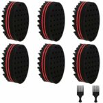 Hedume 6 Pack Hair Sponges with 2 Pack 7 Inch Hair Pick Comb Magic Barber Twist Curl Brush Sponge Dreads Locking Twist Afro Curl Coil Wave Hair C